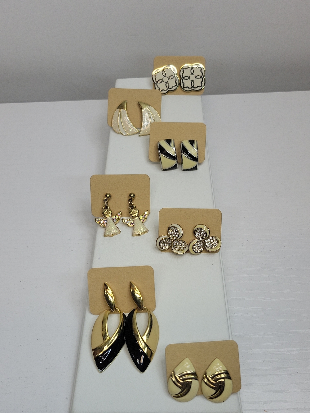 Gold and Black Mixed Metal Earrings